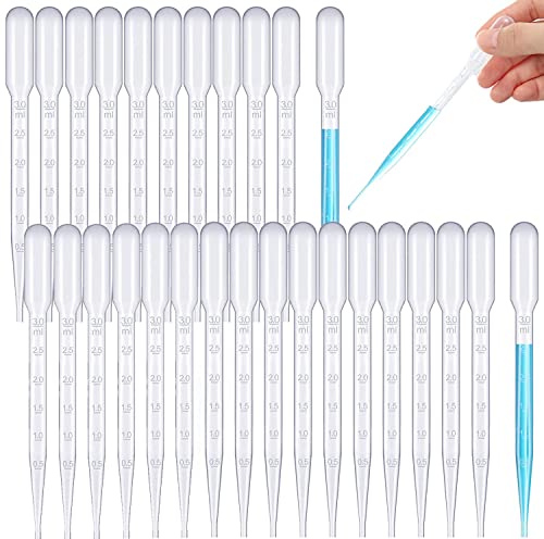 qingmeng Pipetten, 100 Stück 3ML Kunststoff Transferpipetten, Transferpetten, Pipette Kinder Plastik, Pipettenstopfen, Kunststofftropfer, Einwegpipetten, Trinkpipette, Pipettenfass, Pipettenablauf