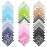 JJUNW 42Stück Stoffreste Zum Nähen, 25 X 25 cm Baumwollstoff Patchwork, Patchwork Fabric Bedruckter Stoffpakete Bunt Muster Baumwollstoff für Kleidung Vorhänge Bettwäsche DIY Basteln (Mehrfarbig1)