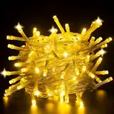 CNMTCCO Lichterkette, 5M 50LEDs Lichterkette Batterie außen mit 6h Timer, Klein Innen Lichterkette für Weihnachten, Hochzeit, Schlafzimmer, Party, Baumdekoration (Warmweiß)