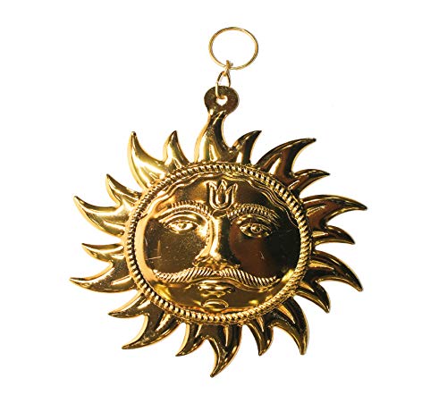 IndianStore4All Vastu Sonnenmaske aus Metall zum Aufhängen an der Wand aus Messing