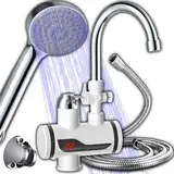 Retoo Elektrischer Wasserhahn, Durchlauferhitzer 3000W, Sofortiger Warmwasserbereiter mit LCD Temperaturanzeige, Duschhandgerät für Küche und Garten, Energieeffizient, Kompakt, 220V, Wandmontage