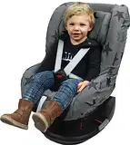 Original Dooky Grey Stars Sitzbezug für Kindersitz universale Passform für viele gängige Modelle Altersgruppe 1+ 9 - 18kg für 3 und 5 Punkt Gurtsystem, grau