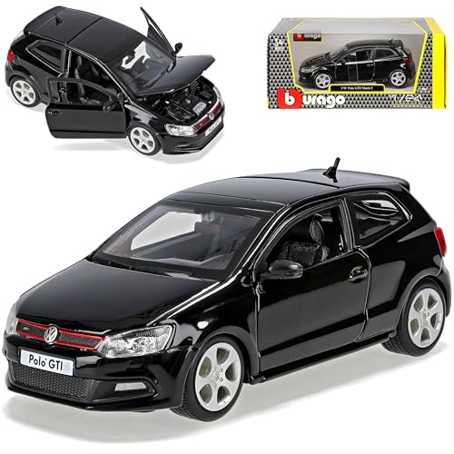 Volkwagen Polo V GTI Typ 6R 3 Türer Schwarz 5. Generation 2009-2017 1/24 Burago Modell Auto