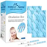 Easy@Home 25 Ovulationstest Kinderwunsch Fruchtbarkeitstest für Frauen Eisprung 25 mIU/ml, Zuverlässige Zyklus- und Fruchtbarkeit Überwachung mit Premom Ovulation APP, 25 LH Test