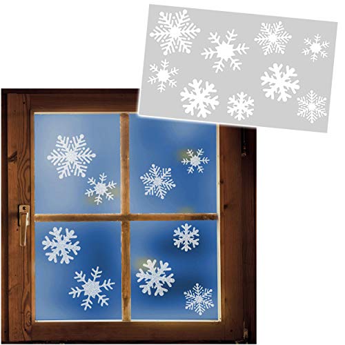 alles-meine.de GmbH große XL Schablonen Vorlage - z.B. für Schneespray - 9 Schneeflocken & Kristalle/Weihnachten - 50 cm - für Fensterbilder Fenstersticker - z.B. für Fenster u..