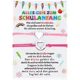 HOWAF 2 Schulkind Armband Mädchen Geschenke zur Einschulung, Armband Schulkind Mama Armbänder Einschulung Geschenk Karte Erster Schultag Schultüte Füllung Schulanfang Classroom Decorations