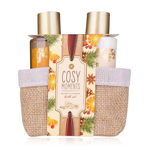 Accentra - Duschset Frauen Geschenkset COSY MOMENTS in schöner Geschenkbox aus Jute, 2-teiliges Pflegeset mit Duschgel und Bodylotion - Wellness Geschenk Set zum Geburtstag, Valentinstag, Weihnachten