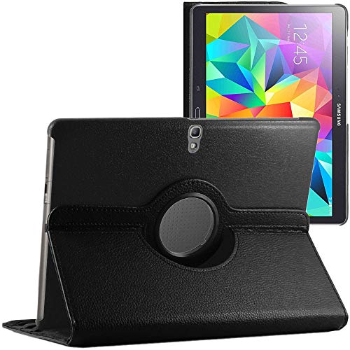 ebestStar - Hülle für Samsung Galaxy Tab S 10.5 SM-T800, T801 T805, Drehbar Schutzhülle, PU-Lederhülle, Rotierende Ständer Etui, Rotating Case Cover, Schwarz