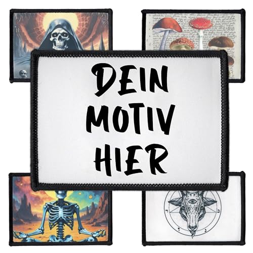 Individuell 5cm bis 20cm Rechteck Aufnäher | Personalisiert mit Wunschmotiv – Bild, Foto, Logo | Selbst gestalten Patch für Kleidung & Jacke | Custom Bedruckt Iron On Patches (6.3cm x 8.9cm)