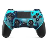 Fanlacy Wireless Controller für PS4 Kabelloses Gamepad Kompatibel mit Playstation 4/Pro/Slim/PC mit Doppel Vibrations/6-Achsen Gyro Sensor/Touchpanel/Audiofunktion/Mini-LED-Anzeige Blau