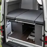 Black Forest Fox Wohnmobil Schonbezug Hochbett Faltbett für VW T5 T6 T6.1 Beach Ocean Gran California 600 680 Mercedes Benz Marco Polo (Grau. Grand California 600 für 3 TLG. Heckbett)