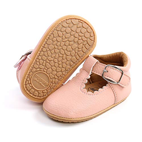 RVROVIC Baby Mädchen Mokassins Prinzessin Mary Jane Flache Kleider Schuhe Premium Leichte Weiche Sohle Krippe Schuhe Kleinkind Schuhe, Pink - A1 Pink - Größe: 6-12 Monate