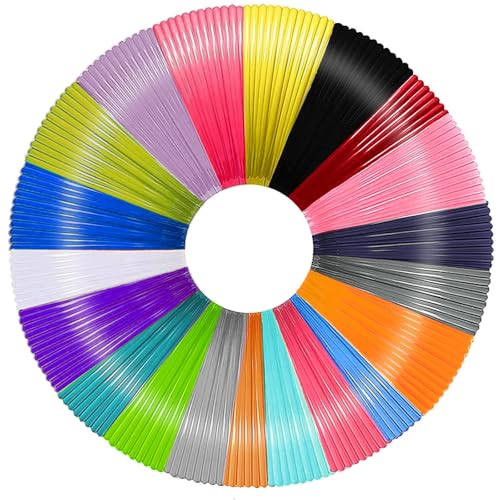 3D Stift PLA Filament 1,75 mm, 20 Farben, je 5M, 3D Stift Nachfüllpacks Set, 3D Stift Zubehör für Kinder und Erwachsene Starterset, 3d Pen Filament für 3D Drucker Stift