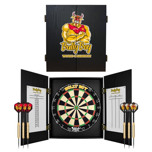 Shot Dart Michael Smith Bully Boy Cabinet Set Dartscheibe Sisal Dartboard Holzschrank mit 6 Dartpfeilen