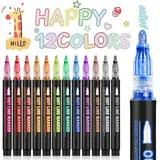 AOMEES Glitter Pencils Magic Pens Besondere Weihnachtsgeschenke Ideen: 12 Outline Magische Marker Stifte Set, Geburtstag Weihnachten Geschenke Teens Mädchen 4-12 Jahre alt Craft Supplies