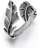 Gehanico Ring Verstellbar Feder Ring Ring im Punk-Stil Frauen Offene Ring Unisex Vintage Angel Ring Engels Flügel Ring Angel Ring Engels Flügel Ring für personalisiert Verlobungsringe Eheringe