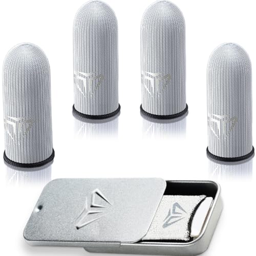 SIOPPKIK 4 Stück Gaming Finger Sleeve, Atmungsaktive Gaming-Fingerhüllen, Schweißfeste Gaming-Daumenhülle, Ultra-empfindliche Fingerhandschuhe, Gaming-Telefon-kompatibel