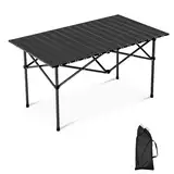 LCBDYLR Tragbare Camping-Klapptische, zusammenklappbarer Picknick-Beistelltisch und Stühle, für Reisen im Freien, Gartenparty, Grillen, Picknick 93 * 57 * 50cm blacktable