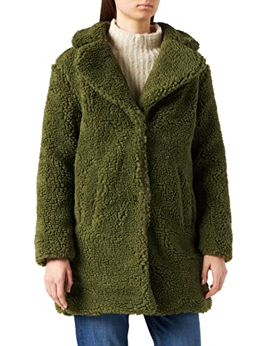 Urban Classics Damen Ladies Oversized Sherpa Coat Mantel, Grün (Olive 00176), XXXX-Large (Herstellergröße: 4XL)