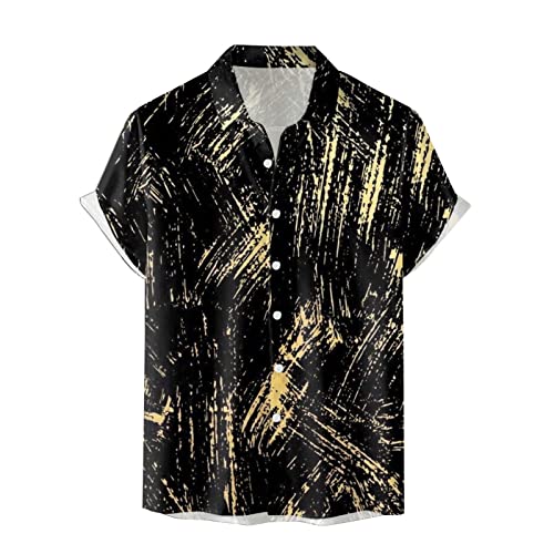 Hehiy Leinen Hemd Herren Kurzarm Sommer Hemden Herren Freizeithemd Männer Universal Fit Hawaii Hemden Stehkragen Xs Herren Shirt Kurzarm