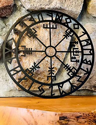 TUHNHGD Wikinger Deko, Wanddeko Metall, Deko Wand, éTiquette En MéTal Antique, Geeignet FüR Wohnzimmer, Schlafzimmer, Bad Und Haus Wanddekoration, GroßE Schwarze Metall Wandkunst
