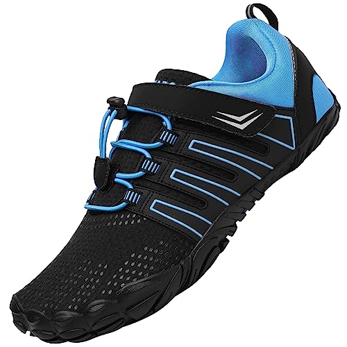 SAGUARO Minimalistische Strandschuhe Männer Breathable Barfussschuhe Frauen Traillaufschuhe Outdoor Sport Barfuss Wanderschuhe Kletterschuhe Barfuß Fitnessschuhe, 083 Blau 45