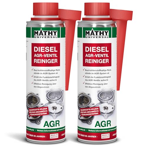 MATHY-AGR Reiniger Diesel (2 x 300 ml) – hochwirksamer Diesel Systemreiniger für Dieselmotoren mit AGR Ventil - AGR Reiniger - Diesel Additiv