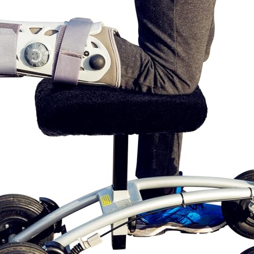 CMLLING Knee Scooter Pad Cover,Walker Zubehör für Knie-Roller, gepolstertes Zubehör Bein Wagen verbessert den Komfort mit Verletzungen, Universal Fit (Schwarz)