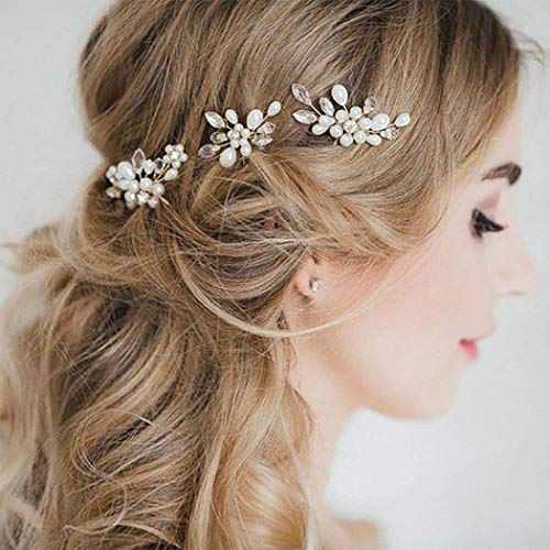 Runmi Kristall Braut Hochzeit Haarkämme Silber Blätter Kopfschmuck Strass Braut Haarschmuck für Frauen und Mädchen