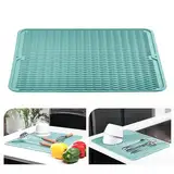 KitchenRaku Abtropfmatte40x45cm, Geschirr aus Silikon hitzebeständiges rutschfestes Abtropfmatte Spüle,Spülmatte Abtropfunterlage,Tischset