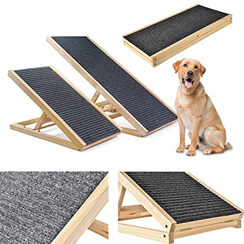 Hunderampe 100 cm hoch Hundetreppe Auto Klappbar für Katzen große und kleine Hunde,Haustiere Hundeeinstiegshilfe Bett Sofa Rampe Hund Tierrampe rutschfest bis 100 kg, 100cm x 40cm x 30/40/50/60cm