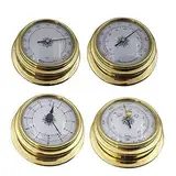 4 Stücke Thermometer Hygrometer Barometer Uhr Uhr Kupfer Für Shell Marine Perspektive Runden Zifferblatt Raumthermometer Für Zuhause