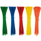 QIMEI-SHOP 500 Stück Kabelbinder Bunte 200 mm x 2.8 mm Farbige Kabelbinder Set Verstellbare Hitzebeständig UV Beständig Farbig in Rot Gelb Blau Grün Orange