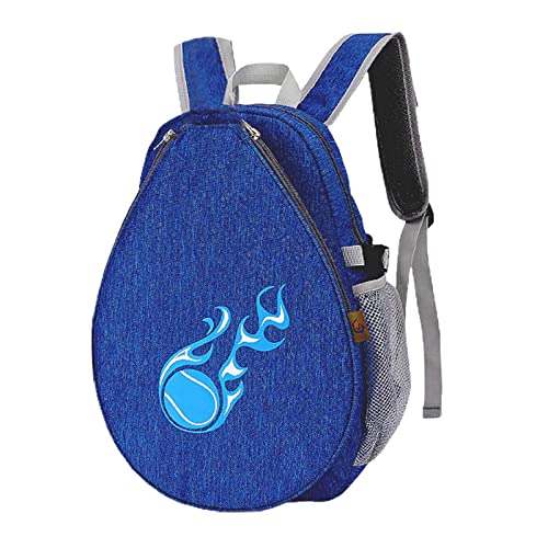 harayaa Kinder-Tennisschläger-Tasche, Tragetasche, Tasche, Netz-Aufbewahrung, Paddel, Rucksack für Bälle, Badminton-Schläger, Wasserflasche, tiefes Blau