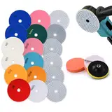 16 Stücke Diamant Polierscheiben mit M14 Gummi-Stützteller Wollfilz,125mm Marmor Polierset Schleifpads für Granit Beton Fliesen Stein Schleifen,50-10000 Schleifscheibe für winkelschleifer, Bohrer