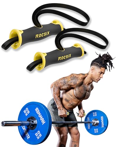 ROCSIX - (1Paar Hochleistungs Trainingsgriff für Latzug, Kabelzug und Klimmzug – Ergonomisches Gym Zubehör mit Dynamischer Grifftechnologie – Designed in Germany, Fitness und Bodybuilding Workouts