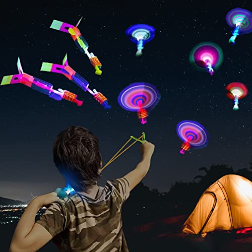 IWTBNOA 15 STK Fliegendes Spielzeug Party Set, LED Licht Hubschrauber- Schleuder Spielzeug, Kindergeburtstag Partygeschenke, Partyzubehör und Goodie Bag Stuffers