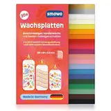 Smowo® 20 Wachsplatten zum Verzieren und Gestalten von Kerzen - Ideal für Kommunion, Taufe und Basteln - Kerzenwachs Platten Set für DIY Kerzenkunst