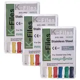 EASYTODENTA 18PCS Dental Endodontische K-Feilen Handgebrauch Wurzelkanalreiniger Feilen 25MM (45-80#)