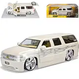 Jada Toys Chevrolet Chevy Suburban Weiss Modellauto, Neu und OVP, Metall mit Plastikteilen, ca. 25 cm, Big Kid, Adult, Indoor, Fahrzeug, Automatik, Mechanisch