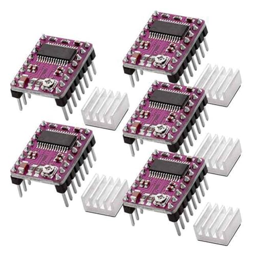 Iegefirm 5 Stück Schrittmotor-Treiberplatine StepStick DRV8825 Schritttreiber-Controller Schrittmotormodul Kühlerkühlkörper Einfach zu Bedienen