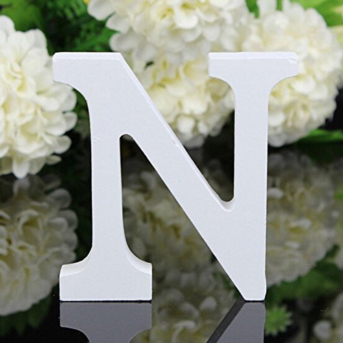 Freeas Dekorative Holz Buchstaben, hängende Wand 26 Buchstaben aus Holz Alphabet Wand Buchstaben für Kinder Baby Name Mädchen Schlafzimmer Hochzeit Geburtstag Party Home Decor-Briefe (N)