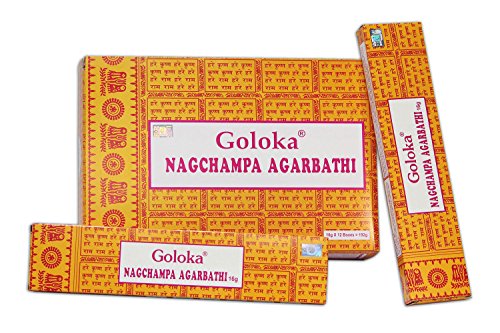 Goloka Nag Champa Räucherstäbchen, 16 Grms x 12 Schachteln , 12 Stück (1er Pack)