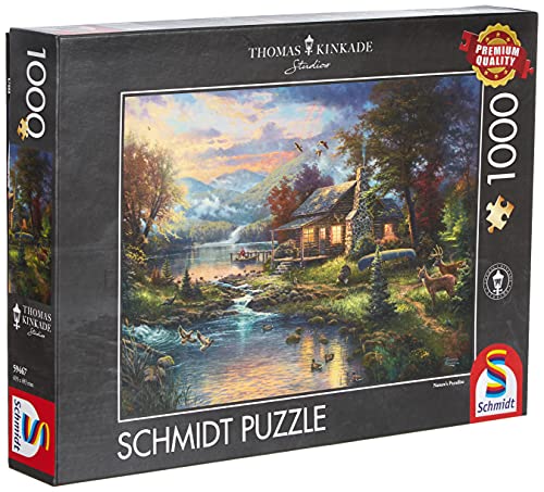 Schmidt Spiele 59467 Thomas Kinkade, Im Naturparadies, 1.000 Teile Puzzle