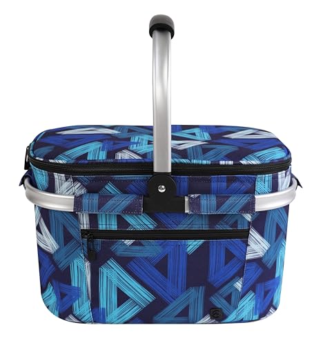 ALLCAMP Faltbar Isoliert Kühltasche - Einkaufskorb Thermo Mit Deckel, Abnehmbarer Picknickkorb 2 Personen, Aluminiumrahmen Kühlkorb, Verdicken Thermokorb