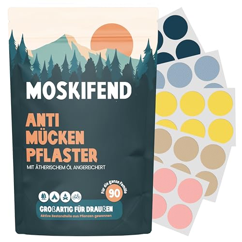 Mückenschutzplfaster für Kinder Babys und Erwachsene 90 Stück (mit Öl gegen Mücken) Mückenschutz Pflaster für unterwegs - Anti Mücken Aufkleber Mückenabwehr Mücken Abschrekung