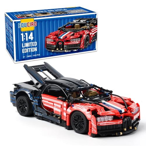 Under the Baubles Speed Champions Rennwagen Bausteine - 1325 Teile 1:14 Technic Auto Bauspielzeug Set für Erwachsene und Kinder - Auto Modell Geschenk für Junge und Mädchen ab 8 Jahren