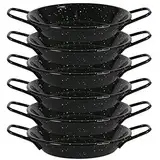 Menax - Paella Pfanne Mini - Stahl Antihaftbeschichtet - Schwarz - Set 6 - Ø 16 cm - 1 Portionen