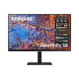 Samsung ViewFinity S8UP Business-Monitor 32 Zoll, IPS-Panel, 4K UHD-Auflösung, 98% DCI-P3-Farbraumabdeckung für Grafikdesign, Bildwiederholrate 60 Hz, 5 ms, USB-C mit 90 W Laden, Pivot