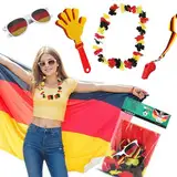 DRELLICS Deutschland EM 2024 Fanpaket: 5-teiliges Fan Set für Fußball & Handball – Perfektes Fußball Fanset zur Europameisterschaft für Fussball Fans